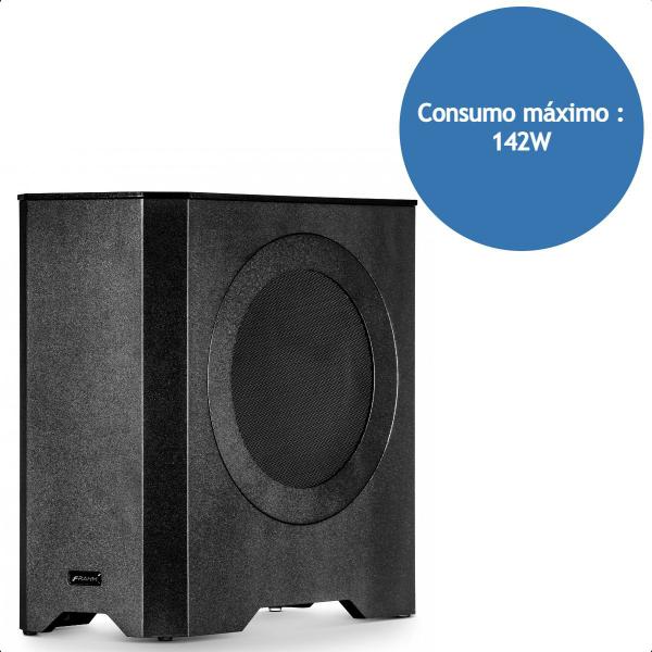 Imagem de Subwoofer RD SW Slim 100W Preto Bivolt Automático Bass Reflex Alto-Falante de 8 Polegadas Frahm - 31954