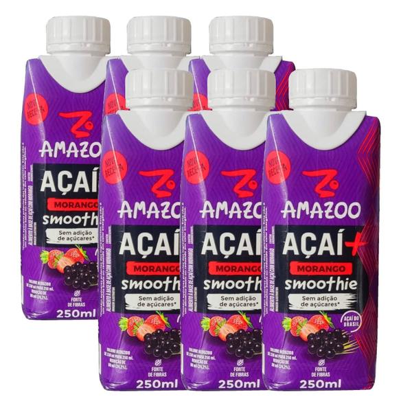 Imagem de Suco Amoo Smoothie Açai + Morango 250Ml (6 Unidades)