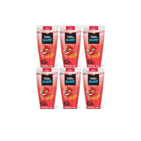Suco de Morango Kapo Del Valle 200ml kit com 6 unidades Imagem de Suco de Morango Kapo Del Valle 200ml kit com 6 unidades