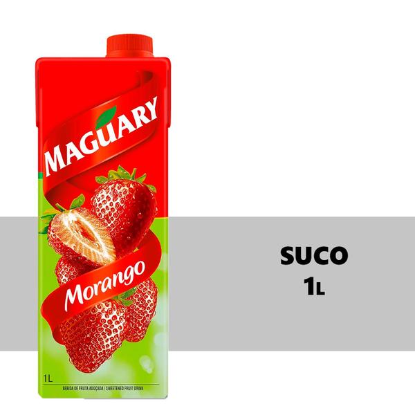 Suco Maguary Néctar de Morango 1l 6 Unidades Imagem de Suco Maguary Néctar de Morango 1l 6 Unidades
