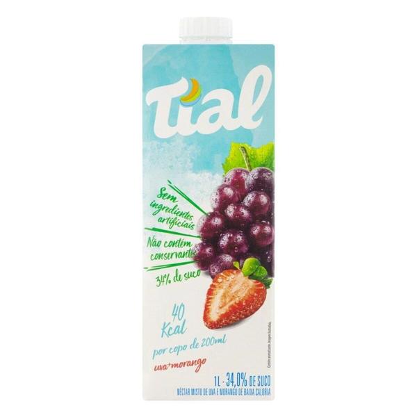 Imagem de Suco Tial Nectar Uva Morango Baixa Caloria 1 Litro  Embalagem 12 Unidades