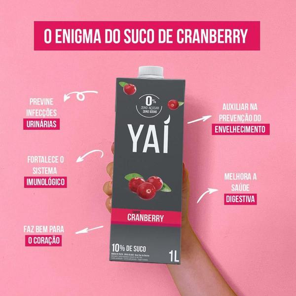 Imagem de Suco Yaí Sabor Cranberry Zero Sódio Sem Açúcar 1000Ml 6 Un