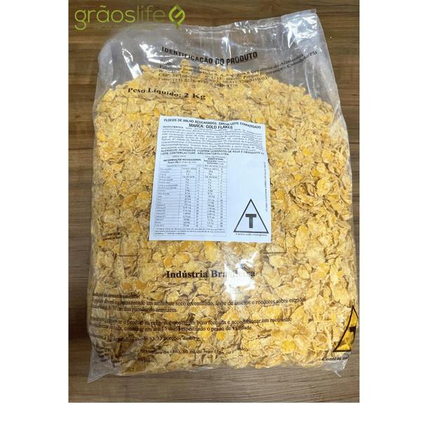 Sucrilhos / Flocos de Milho / Golde Flake Leite Condensado 2kg - São Braz Imagem de Sucrilhos / Flocos de Milho / Golde Flake Leite Condensado 2kg