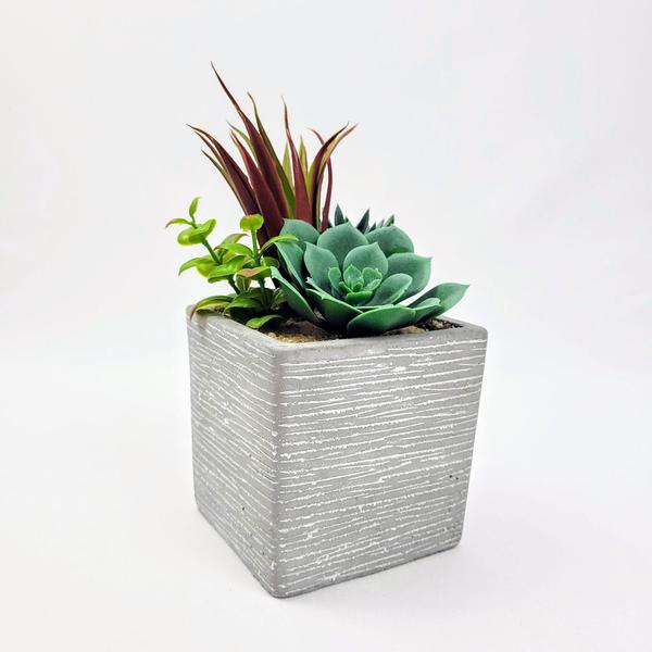 Imagem de Suculenta Com Vaso De Cerâmica 20X10Cm Planta Artificial B