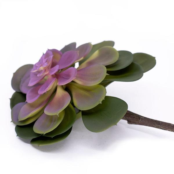 Imagem de Suculenta Planta Artificial Verde e Rosa 14x16 cm - D'Rossi