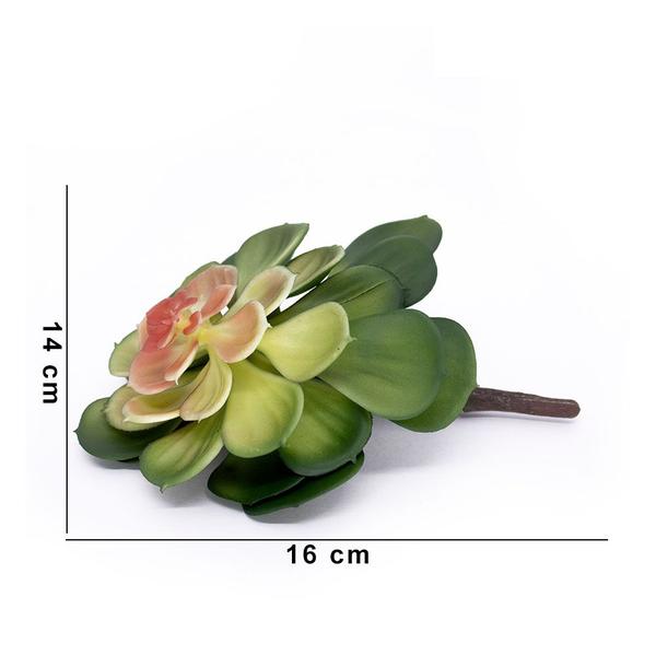 Imagem de Suculenta Planta Artificial Verde e Vermelho 14x16 cm - D'Rossi