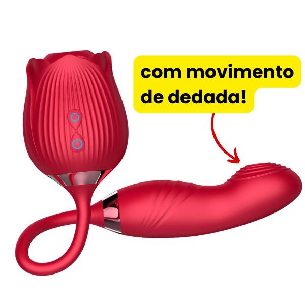 Imagem de Sugador Clitoriano Duplo Vibrador Pulsação Recarregável Dedada Estimulador Clitóris