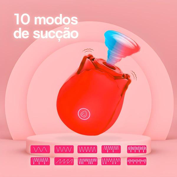 Imagem de Sugador Clitóris Flor 10 Modos Recarregável Facilitador de Orgasmo