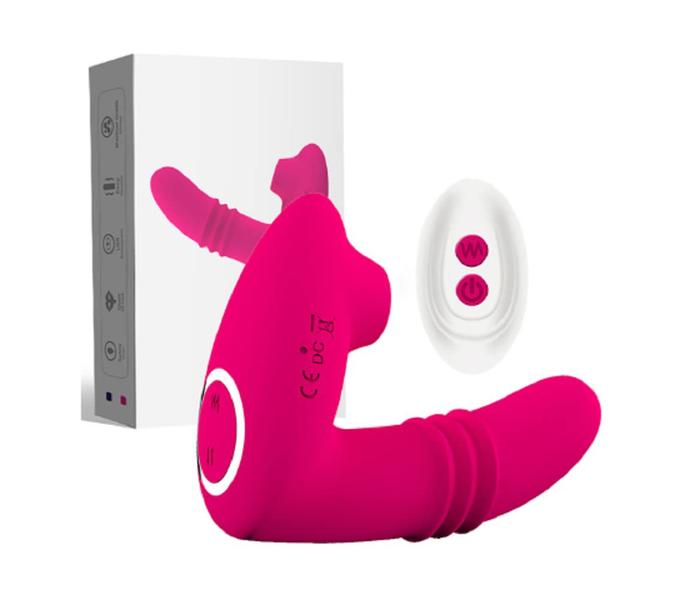 Imagem de Sugador de Clitóris e Vibrador Feminino Em L 10 Modos de Sucção e Vibração Com Controle Sem Fio Embalagem Discreta