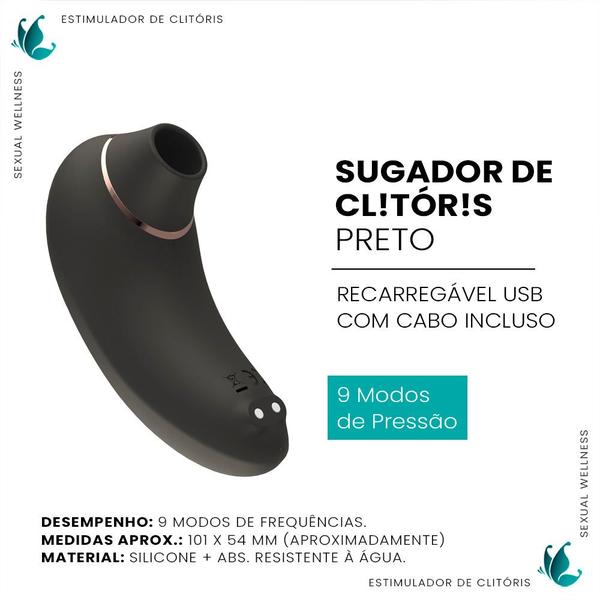 Imagem de Sugador de Clitóris Preto Recarregável