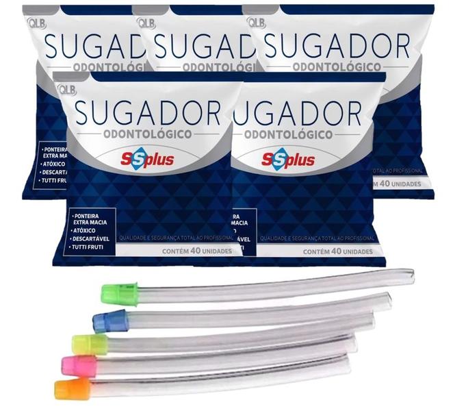 Imagem de Sugador De Saliva Kit Com 200 Unidades (5 Pct 40un Cada)