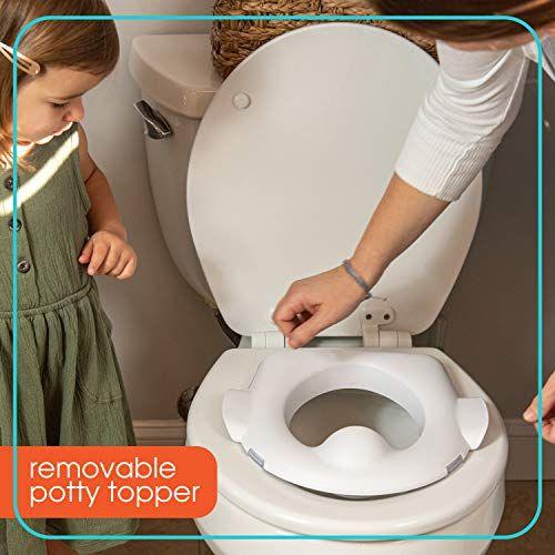 Imagem de Summer My Size Potty Lights and Songs Transitions, White  Realistic Potty Training Toilet with Interactive Handle that Plays Music for Kids, Removable Potty Topper/Pot, Wipe Compartment, Splash Guard