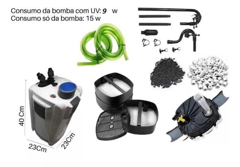 Imagem de Sunsun Canister Hw-703b 1400l/h Uv 9w Com Midias