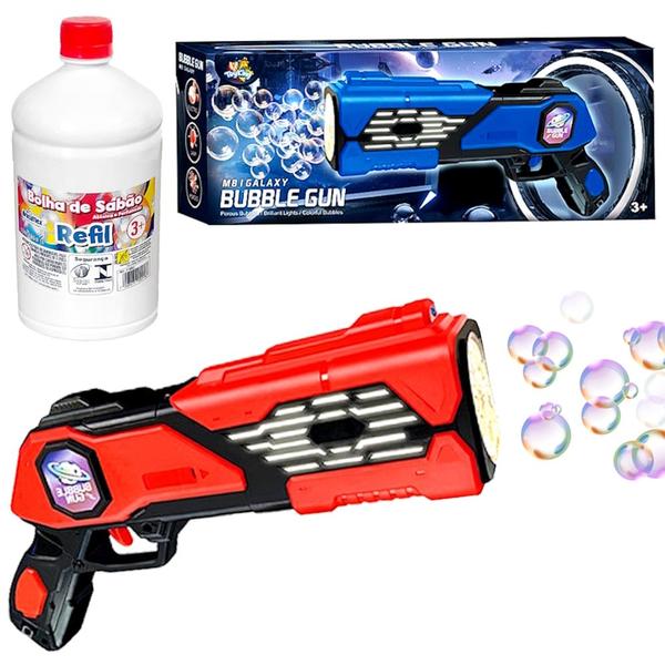 Imagem de Super Bazuca Lança Bolhas de Sabão Máquina Automática Pistola Bolhas + 1 Litro