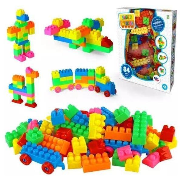 Imagem de Super Blocos Brinquedo Montar Criativo Educativo 84 Pçs