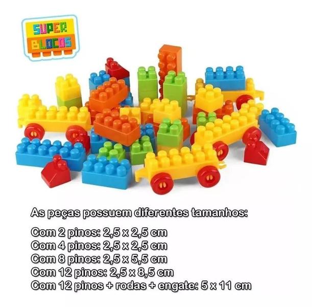 Imagem de Super Blocos De Montar Brinquedo Didático 56 Peças Paki Toys