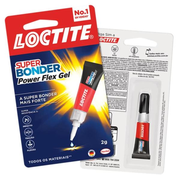 Imagem de Super Bonder 2g Power Flex Gel Caixa 24un Henkel Kit Loctite