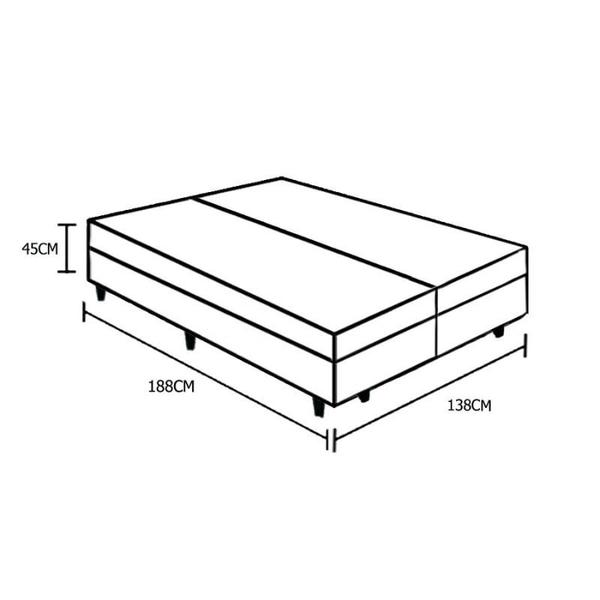 Imagem de Super Cama Baú Casal Bipartido 138 x 188 - Sintético Branco