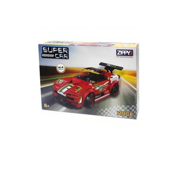 Imagem de Super Car Cooper Blocos Montar 115pç Zippy Toys Vermelho