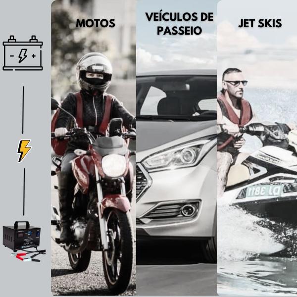 Imagem de Super Carregador De Bateria 12v 10a Portatil Motos Jetski