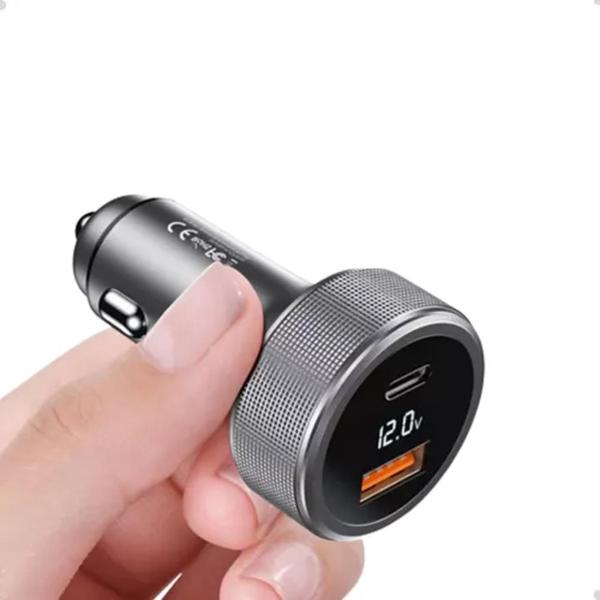 Imagem de Super Carregador Veicular 60w Turbo Usb / Usb-c Pd CJ12-4