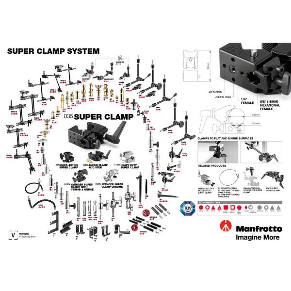 Imagem de Super Clamp Manfrotto 035RL com pino padrão