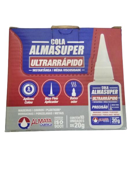 Imagem de Super Cola Almasuper Instantânea 20g Original Ultrarrápida Precisão  1 unidade