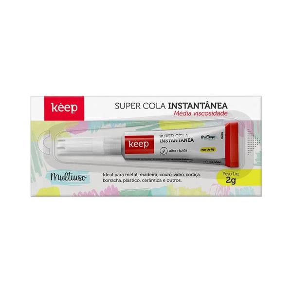 Imagem de Super Cola Instantânea Ultra Rápida Keep Bond Cartela Com 12 Unidades