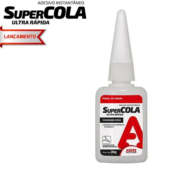 Imagem de Super Cola Ultra Rápida Instantânea Incolor 20g ADERE