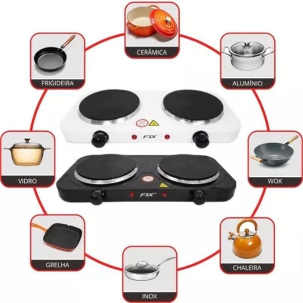 Imagem de Super Fogão Cooktop Elétrica disco FIX Aço Inoxidável 2000w