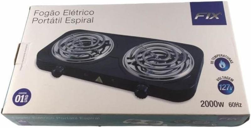 Imagem de Super Fogão Cooktop Fogareiro Elétrico 2 Bocas Portátil 110v