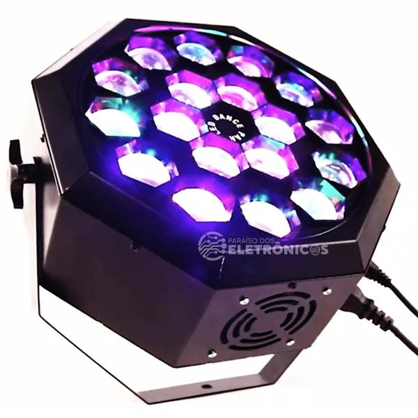 Imagem de Super Globo Moving 18 Led Rgbw Mistura De Cores 200w Laser Profissional WS3314