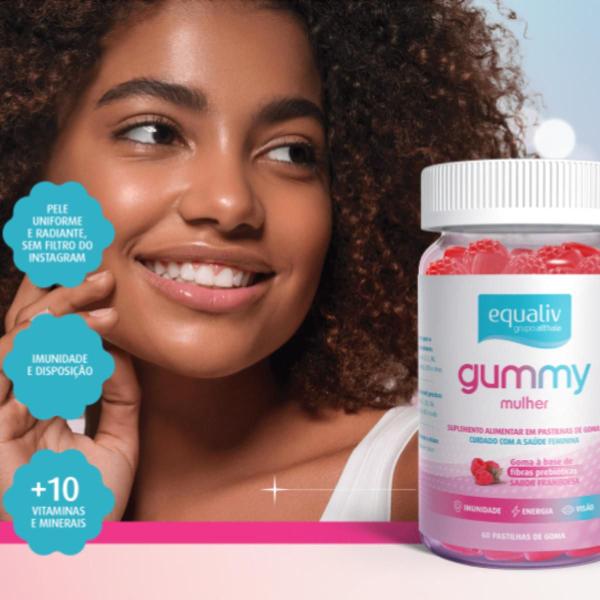 Imagem de Super Gummy Mulher Fibras e Prebióticos 3g 60 Gomas Equaliv