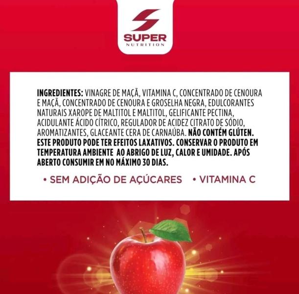 Super Gummy Sabor Maçã Cider HD 30 Gomas - Shopping Natural Imagem de Super Gummy Sabor Maçã Cider HD 30 Gomas