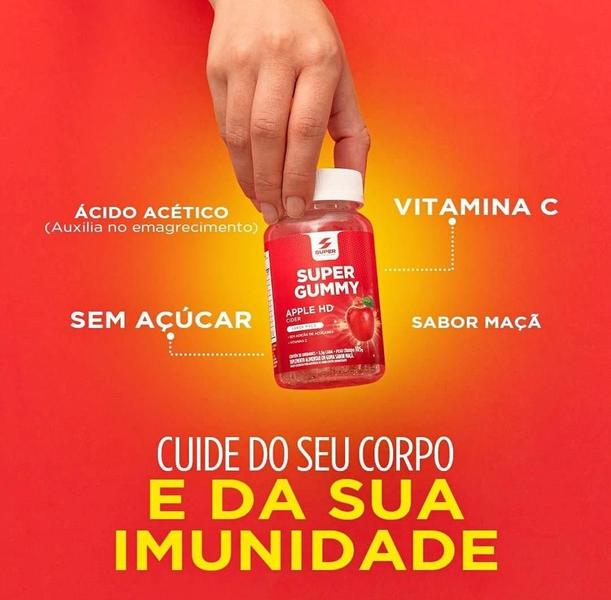 Super Gummy Sabor Maçã Cider HD 30 Gomas - Shopping Natural Imagem de Super Gummy Sabor Maçã Cider HD 30 Gomas