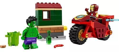 Imagem de Super Heroes Homem De Ferro Com Moto E O Hulk 4 - Lego 76287 