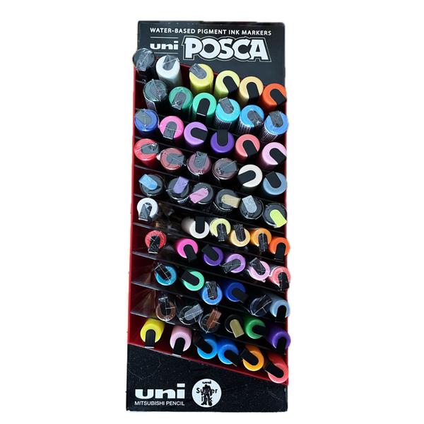 Imagem de Super Kit Caneta Posca 60 Cores + Expositor Pc5m + Pc3m