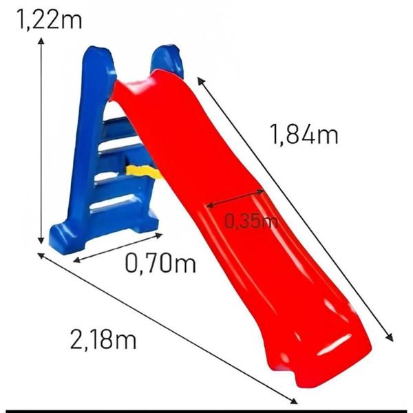 Imagem de Super Kit de Brinquedos: Cama Elástica 1,83m  + Piscina de Bolinhas 1,50m + 1.500 Bolinhas + Escorregador Grande + Gangorra 1 Lugar