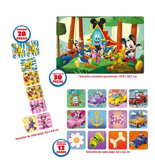 Super Kit Disney Jr. Mickey QuebraCabeça/Dominó/Jogo Memória - Toyster Imagem de Super Kit Disney Jr. Mickey QuebraCabeça/Dominó/Jogo Memória