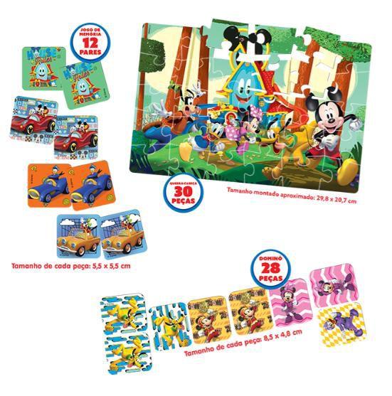 Super Kit Disney Jr. Mickey QuebraCabeça/Dominó/Jogo Memória - Toyster Imagem de Super Kit Disney Jr. Mickey QuebraCabeça/Dominó/Jogo Memória