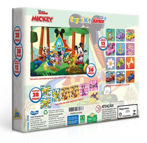 Super Kit Disney Jr. Mickey QuebraCabeça/Dominó/Jogo Memória - Toyster Imagem de Super Kit Disney Jr. Mickey QuebraCabeça/Dominó/Jogo Memória