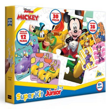 Super Kit Disney Jr. Mickey QuebraCabeça/Dominó/Jogo Memória - Toyster Imagem de Super Kit Disney Jr. Mickey QuebraCabeça/Dominó/Jogo Memória