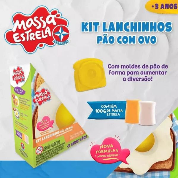 Imagem de Super Kit Lanchinhos Pao e Ovo Massinha Modelar - Estrela