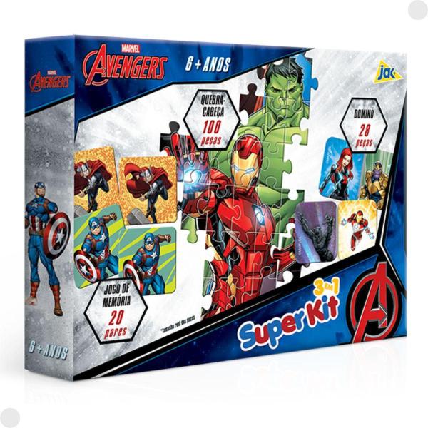 Imagem de Super Kit Os Vingadores 3 Em 1 03214 - Toyster Brinquedos