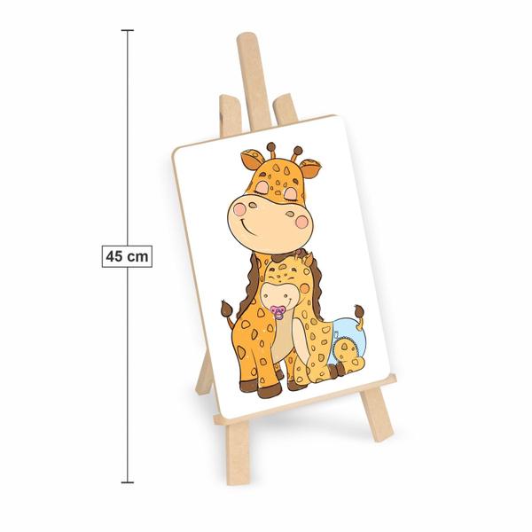 Imagem de Super Kit Pintura Animais Mamâe E Bebê Com 4 Telas, Cavalete , 6 Tintas - Nig Brinquedos