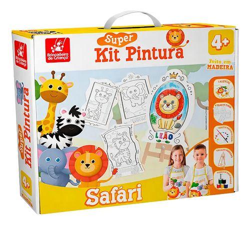 Imagem de Super Kit Pintura Safari C/ 4 Telas + Cavalete + 6 Tintas