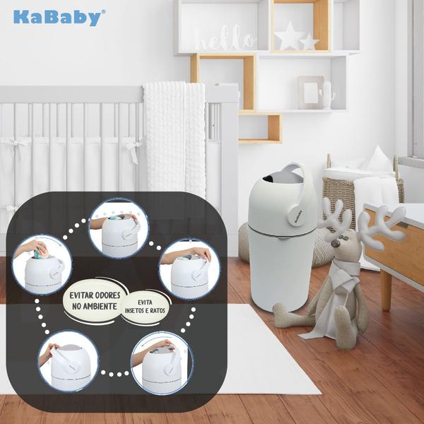 Imagem de Super Lixeira Mágica Kababy Para Fraldas Anti Odor - Branco