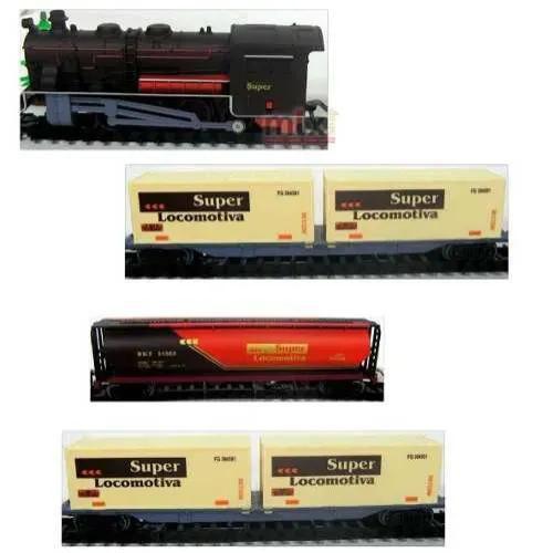 Super Locomotiva Luz Com Som 40 Pçs Trenzinho Braskit Imagem de Super Locomotiva Luz Com Som 40 Pçs Trenzinho Braskit