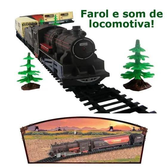 Imagem de Super Locomotiva Luz/ Som 40 Pçs Trenzinho Ferrorama Braskit