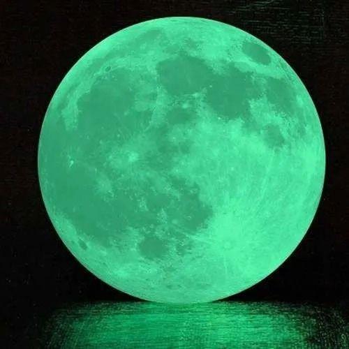 Imagem de Super Lua 20cm + 68 img Adesivos Brilham no Escuro Verde Fosforescente Estrelas Cometa - Decoração Quarto Infantil